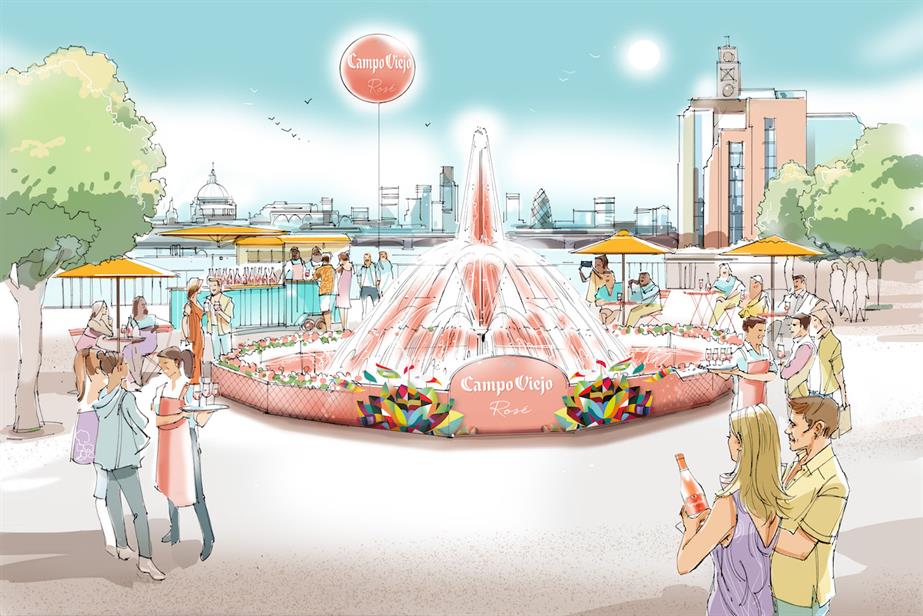 The fountain's water jet will reach the height of a London bus