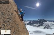 French climber Catherine Destivelle ascending near the Aiguille du Midi