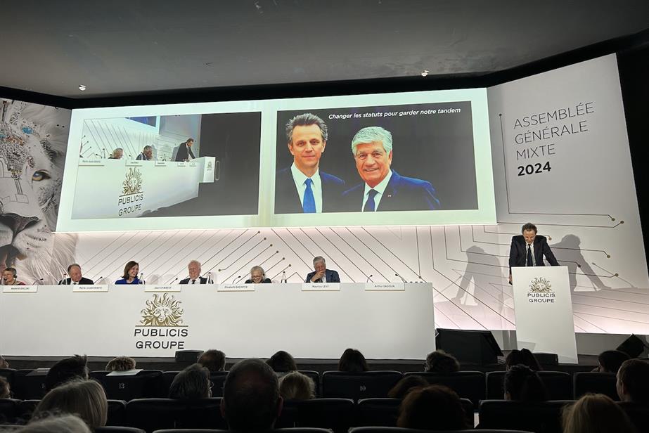 Publicis: Arthur Sadoun and Maurice Lévy at the group's AGM