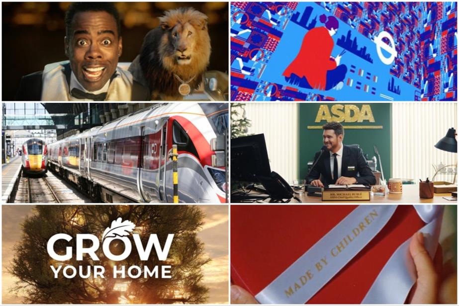 Clockwise from top left: Bet MGM, TfL, Asda, Tony's Chocolonely, Oak Furnitureland and LNER