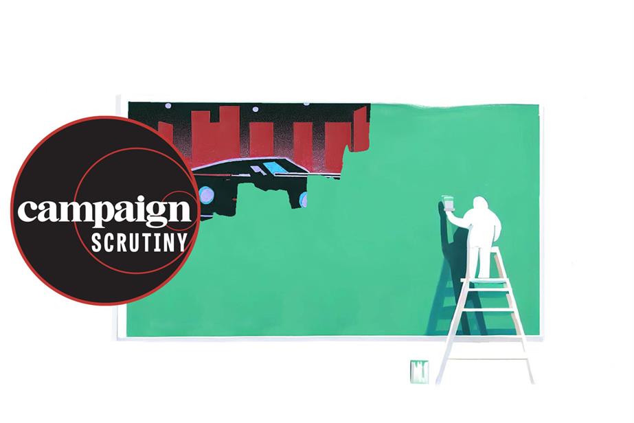 Illustration of green paint on a advertising board