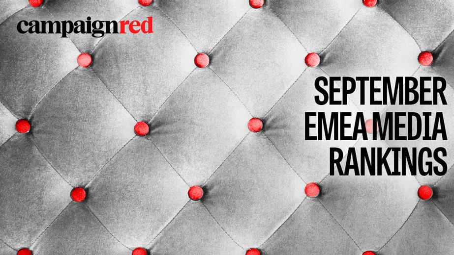 Sofa back with text overlaid "September EMEA Media Rankings" 